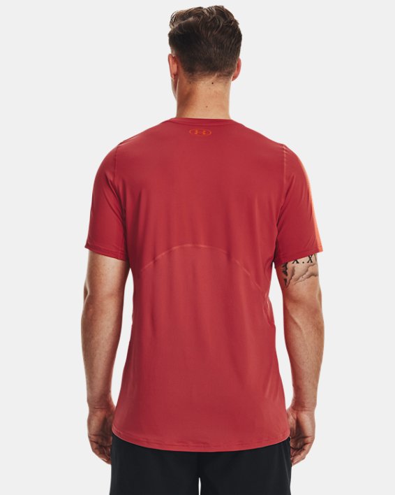 Men's HeatGear® Fitted Short Sleeve, Red, pdpMainDesktop image number 1